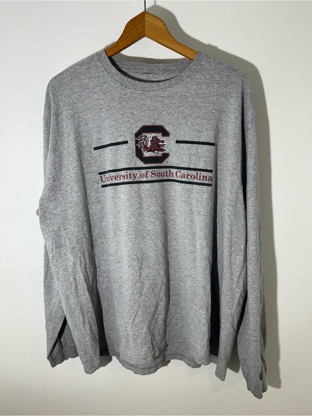 University of South Carolina Gray Long-Sleeve Crewneck Shirt